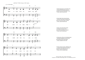 Hymn score of: When inward turns my searching gaze - Jesus the all in all (Ray Palmer/Johannes Thomas Rüegg)
