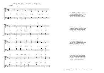 Hymn score of: O Christ, the same through changing years - Conquering and to conquer (Ray Palmer/Johannes Thomas Rüegg)