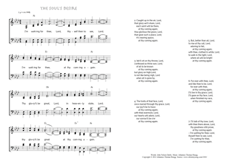 Hymn score of: I'm waiting for thee, Lord - The soul's desire (John Nelson Darby/Johannes Thomas Rüegg)