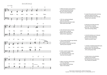 Hymn score of: Doubting soul! lay down thy fears - Doubtings (John S. B. Monsell/Johannes Thomas Rüegg)