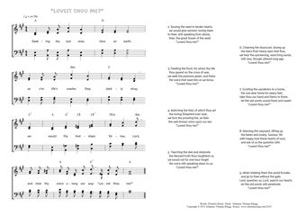Hymn score of: Seeking thy lost ones here on earth - Lovest thou me? (Horatius Bonar/Johannes Thomas Rüegg)