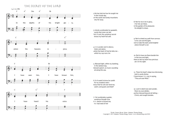 Hymn score of: In the depths of his bright glory - The secret of the Lord (Frances Bevan/Johannes Thomas Rüegg)