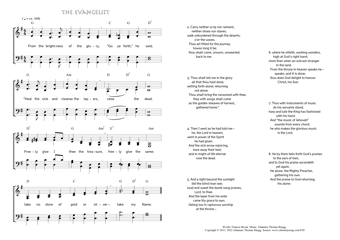 Hymn score of: From the brightness of the glory - The Evangelist (Frances Bevan/Johannes Thomas Rüegg)