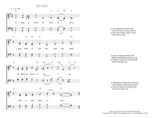 Hymn score of: O God, a world of empty show - At rest (Frances Bevan/Johannes Thomas Rüegg)