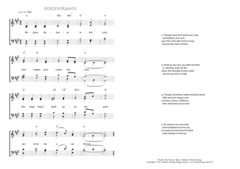 Hymn score of: Rejoice, believer, in the Lord - Perseverance (John Newton/Johannes Thomas Rüegg)