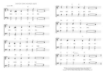 Hymn score of: Noch eine kurze Zeit (Hans Adolph Brorson/Hermann Gottsched/Johannes Thomas Rüegg)