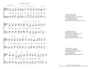 Hymn score of: Deine Liebe ist so treu - Deine Liebe (Johannes Thomas Rüegg)