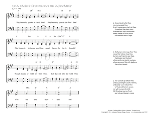 Hymn score of: May heavenly guides attend thee! - To a Friend setting out on a Journey (Charlotte Elliott/Johannes Thomas Rüegg)