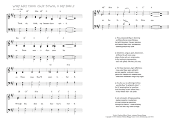 Hymn score of: Think, oh, think, my heaven-born spirit - Why art thou cast down, O my Soul? (Charlotte Elliott/Johannes Thomas Rüegg)
