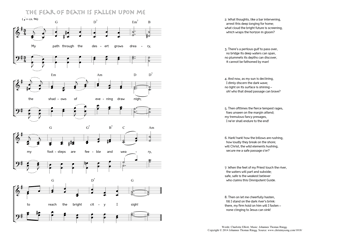 Hymn score of: My path through the desert grows dreary - The Fear of Death is fallen upon me (Charlotte Elliott/Johannes Thomas Rüegg)