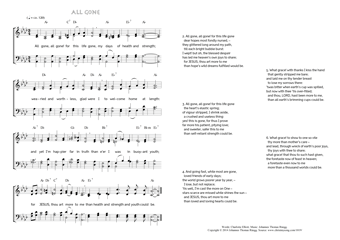 Hymn score of: All gone, all gone! for this life gone - All gone (Charlotte Elliott/Johannes Thomas Rüegg)