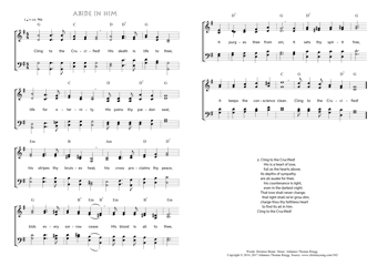 Hymn score of: Cling to the Crucified! - Abide in him (Horatius Bonar/Johannes Thomas Rüegg)