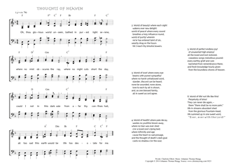 Hymn score of: Oh, thou glorious world unseen - Thoughts of Heaven (Charlotte Elliott/Johannes Thomas Rüegg)