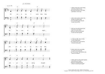 Hymn score of: Oh, never can I serve thee here - A Hymn (Charlotte Elliott/Johannes Thomas Rüegg)