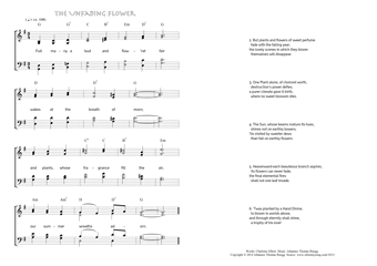Hymn score of: Full many a bud and flow'ret fair - The Unfading Flower (Charlotte Elliott/Johannes Thomas Rüegg)