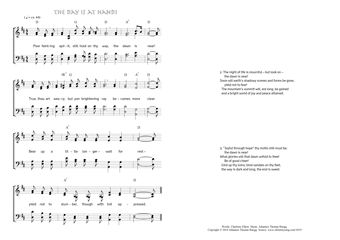 Hymn score of: Poor fainting spirit, still hold on thy way - The Day is at Hand! (Charlotte Elliott/Johannes Thomas Rüegg)