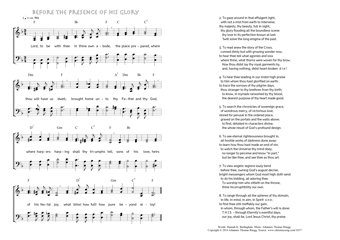 Hymn score of: Lord, to be with thee in thine own abode - Before the Presence of His Glory (Hannah K. Burlingham/Johannes Thomas Rüegg)