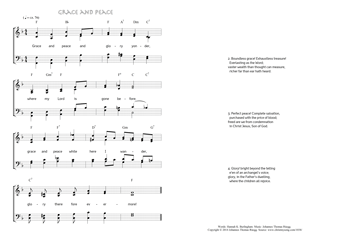 Hymn score of: Grace and peace and glory yonder - Grace and Peace (Hannah K. Burlingham/Johannes Thomas Rüegg)