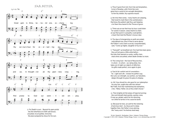 Hymn score of: Great gain is thine, belovèd one, exchanging - Far Better (Hannah K. Burlingham/Johannes Thomas Rüegg)