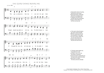 Hymn score of: The glory shines before me (Hannah K. Burlingham/Johannes Thomas Rüegg)