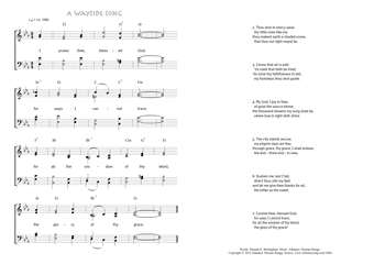 Hymn score of: I praise thee, blessed God - A Wayside Song (Hannah K. Burlingham/Johannes Thomas Rüegg)