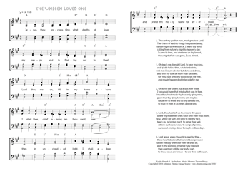 Hymn score of: Jesus, thou precious One, what depths of love - The Unseen Loved One (Hannah K. Burlingham/Johannes Thomas Rüegg)