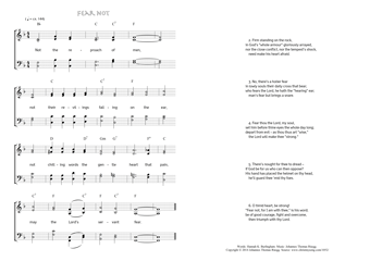 Hymn score of: Not the reproach of men - Fear not (Hannah K. Burlingham/Johannes Thomas Rüegg)