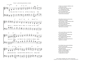 Hymn score of: O thou, who from Eternity - The Unchanging One (Hannah K. Burlingham/Johannes Thomas Rüegg)