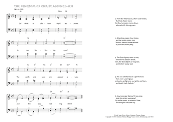 Hymn score of: Lo! what a glorious sight appears - The Kingdom of Christ among Men (Isaac Watts/Johannes Thomas Rüegg)