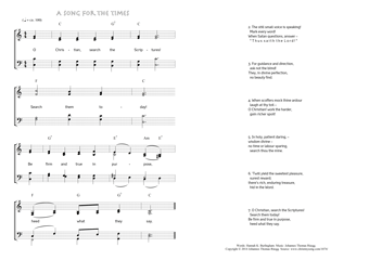 Hymn score of: O Christian, search the Scriptures! - A Song for the times (Hannah K. Burlingham/Johannes Thomas Rüegg)