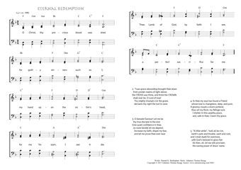 Hymn score of: O Christ, thy precious blood was shed - Eternal Redemption (Hannah K. Burlingham/Johannes Thomas Rüegg)