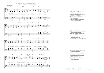 Hymn score of: Shall I forsake the ways divine - "Faint yet Pursuing" (Hannah K. Burlingham/Johannes Thomas Rüegg)