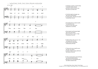 Hymn score of: Hope of our hearts, O Lord, appear! - The Church waiting for the Son from heaven (Edward Denny/Johannes Thomas Rüegg)