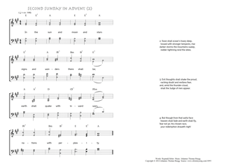Hymn score of: In the sun and moon and stars - Second Sunday in Advent (2) (Reginald Heber/Johannes Thomas Rüegg)