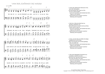 Hymn score of: Wo hab ich je solche Schönheit gesehn - Von der Schönheit des Herrn (Johannes Thomas Rüegg)