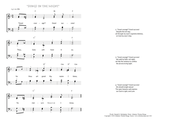 Hymn score of: "Good courage"! Good success! - "Songs in the Night" (Hannah K. Burlingham/Johannes Thomas Rüegg)