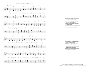 Hymn score of: My Saviour! I can think of thee - Suffering and Rest (Hannah K. Burlingham/Johannes Thomas Rüegg)