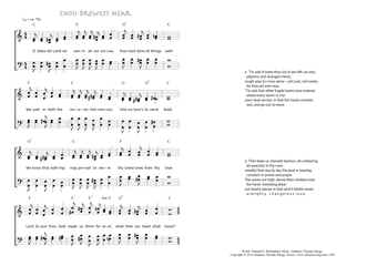 Hymn score of: O blessèd Lord! we own in all our sorrow - Thou drewest near (Hannah K. Burlingham/Johannes Thomas Rüegg)