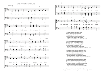 Hymn score of: There is a land where troubles never come - The Promised Land (Hannah K. Burlingham/Johannes Thomas Rüegg)