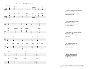 Hymn score of: The Saviour, Jesus, left the skies - Jesus, The Saviour (Hannah K. Burlingham/Johannes Thomas Rüegg)