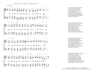 Hymn score of: Oh, Jesus! ever present Friend - Going Out and Coming In (Hannah K. Burlingham/Johannes Thomas Rüegg)