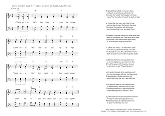 Hymn score of: Oh wondrous City: pure, translucent gold! - The Holy City – The New Jerusalem (2) (Hannah K. Burlingham/Johannes Thomas Rüegg)