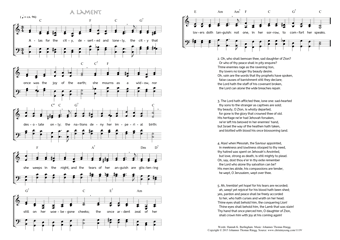 Hymn score of: Alas for the city, deserted and lonely - A Lament (Hannah K. Burlingham/Johannes Thomas Rüegg)