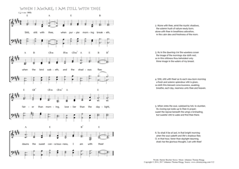 Hymn score of: Still, still with thee, when purple morning breaketh - When I awake, I am still with thee (Harriet Beecher Stowe/Johannes Thomas Rüegg)