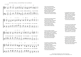 Hymn score of: Death, the Grave, and Resurrection - In the Hill Country of Judah (Hannah K. Burlingham/Johannes Thomas Rüegg)