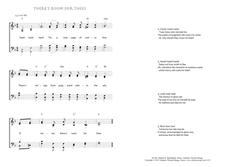 Hymn score of: Hark! hark! hark! - There's Room for Thee! (Hannah K. Burlingham/Johannes Thomas Rüegg)