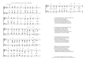 Hymn score of: "Jesus" was written broadly on the cross - The Writing on the Cross (Hannah K. Burlingham/Johannes Thomas Rüegg)