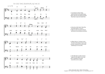 Hymn score of: To see the Saviour as he is (Thomas Kelly/Johannes Thomas Rüegg)