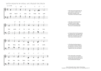 Hymn score of: With heav'n in view, we tread the path (Thomas Kelly/Johannes Thomas Rüegg)