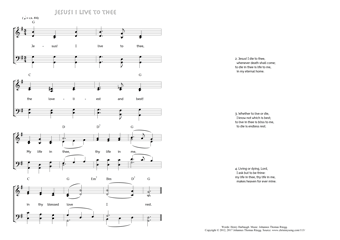 Hymn score of: Jesus! I live to thee (Henry Harbaugh/Johannes Thomas Rüegg)